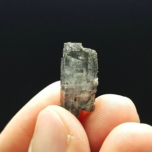 Blue aquamarine crystal with black tourmaline inclusion from Skardu GilgitBaltistan Pakistan, 2.3 grams