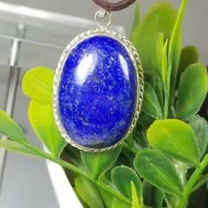 Natural good quality locket size lapis lazuli silver pendant