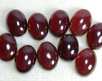 Lot de cabochons de grenat rhodolite, pierres naturelles calibrées