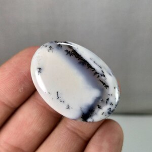Natural good quality beautiful Oval shape 44 carats dendritic opal cabochon