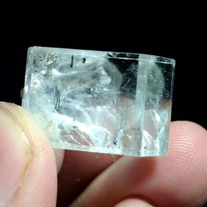 Natural top quality beautiful 9.1 gram double terminated clear aquamarine crystal with moscovite mica