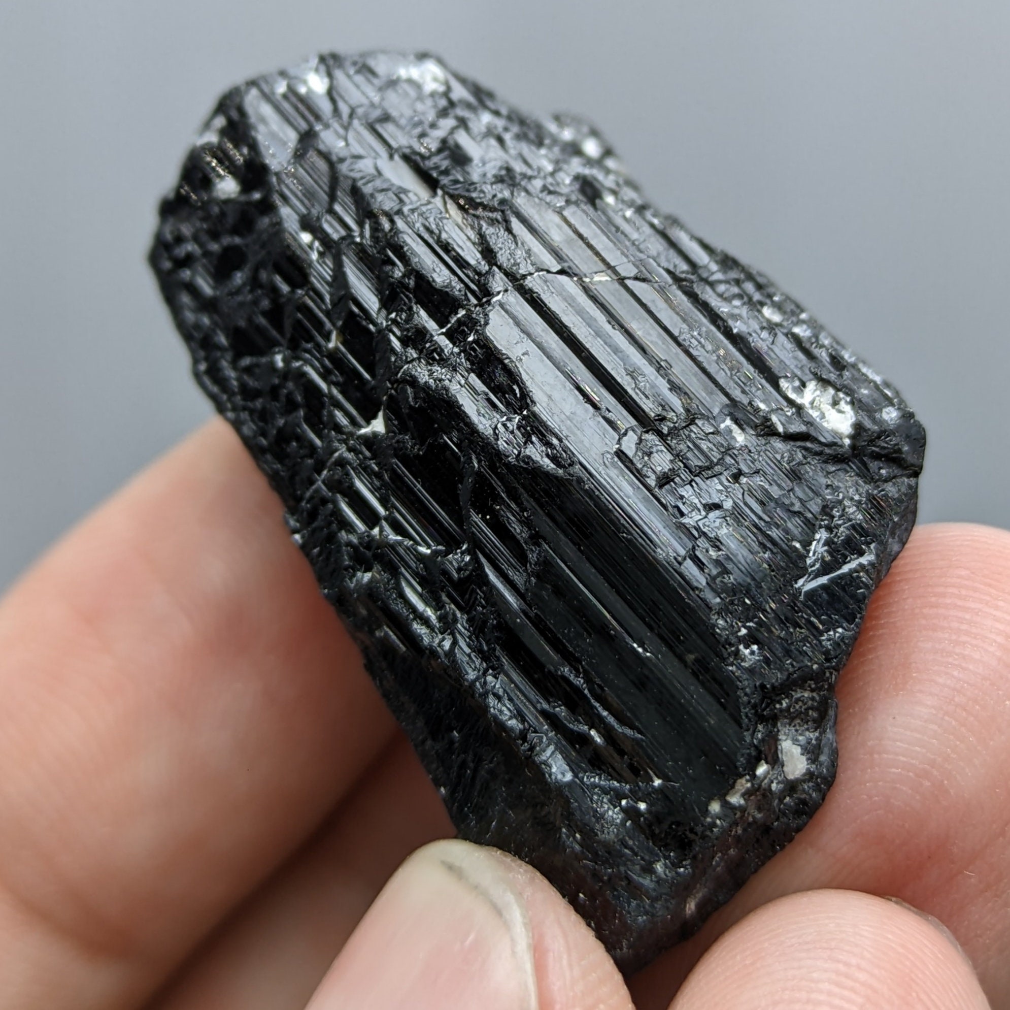 Kristallnacht ブラックメタル black l Natural Etched Black Tourmaline Crystal From Skardu