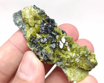 Andradite Garnet on matrix with green epidote and chlinochlore mica matrix from Afghanistan, 27 grams