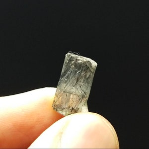 Blue aquamarine crystal with black tourmaline inclusion from Skardu GilgitBaltistan Pakistan, 1.9 grams
