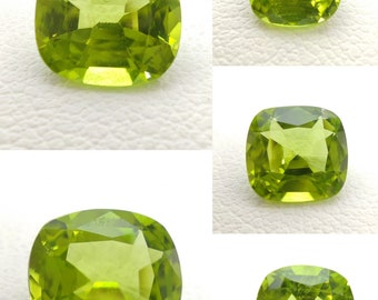 Natural small 5 pieces lot of small sizes lustrous green radiant cut shape faceted peridot gems, 12 carats