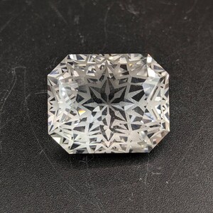 Natural fine quality custom fancy cut shape faceted 38.5 carats clear quartz gem