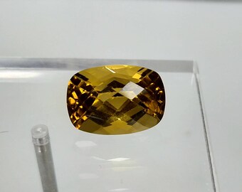 Natural good quality ring size faceted checkerboard shape citrine gem