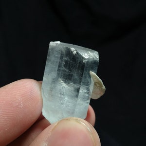 Natural top quality beautiful 9 gram double terminated clear aquamarine crystal with moscovite mica