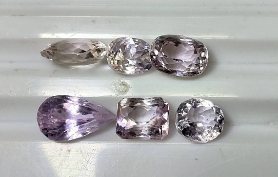 Natural good quality ring sizes faceted kunzite gems