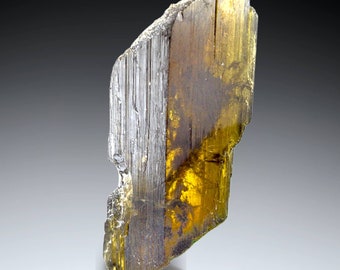 Cristal d'épidote pléochroïque vert foncé du Pakistan, 10,7 g