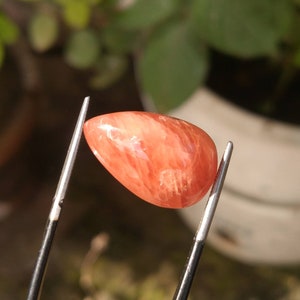 Natural top quality beautiful 20.5 carats pear shape triplite cabochon