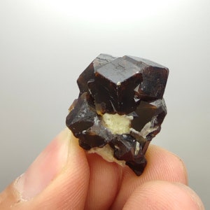 Natural Dark brown Andradite garnet cluster, Well formed crystal, 13.5 grams