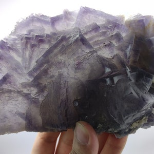 Natural aesthetic deep purple color cabinet size phantom cubic fluorite crystal from Baluchistan Pakistan, 1.16 kg