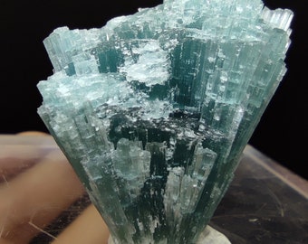 Aesthetic single small crystal of blue tourmaline crystal from Afghanistan, 18 grams