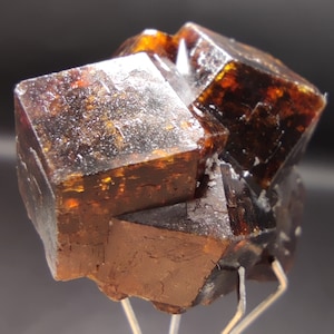 Natural Dark brown Andradite garnet cluster, Well formed crystal, 11.5 grams