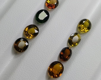 Lot de pierres précieuses ovales de tourmaline multicolore, 6 carats