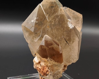 Aesthetic transparent terminated big size quartz crystal with aegirine crystals inclusion from Zagi mountain KP Pakistan, 173 grams