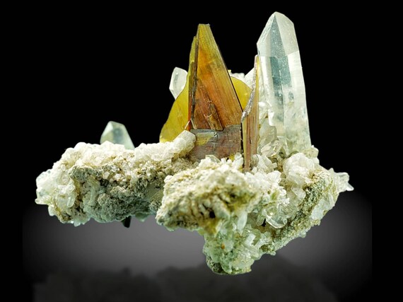 Brookite Cluster with Quartz on Matrix, Baluchistan Mineral Specimen