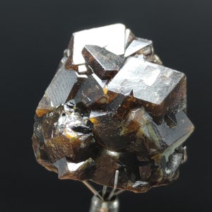 Natural Dark brown Andradite garnet cluster, Well formed crystal, 18 grams