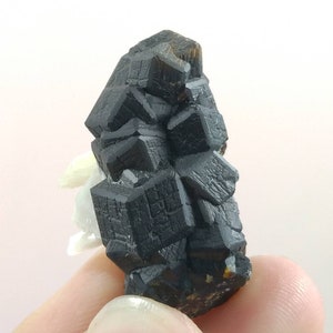 Natural good quality beautiful 14.5 grams cubic formation andradite garnet crystal with feldspar
