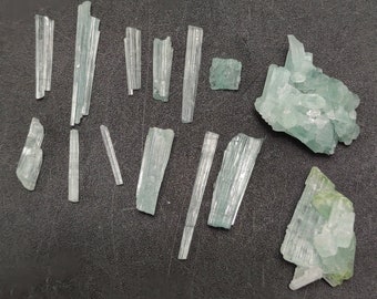 Natural small lot of Small sizes blue tourmaline crystals from Afghanistan, 6.8 grams, 14 pieces