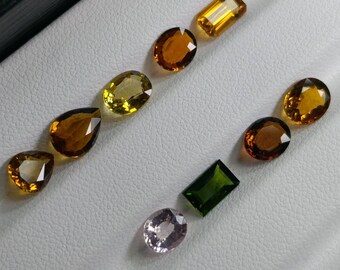 Lot de 7 carats de tourmaline multicolore, pureté VV à facettes