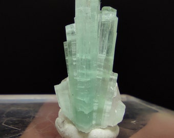 Blue Tourmaline Crystal on Quartz Matrix, Afghanistan Specimen
