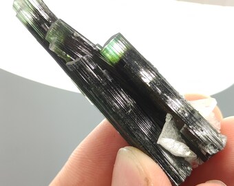 Green Cap Tourmaline Crystal Cluster with Albite, Astaknala Skardu