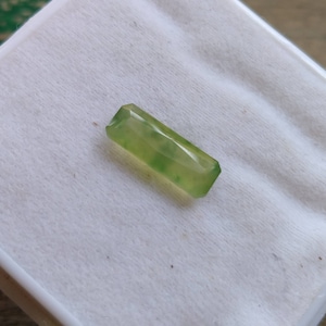 Natural fine quality beautiful 6 carats radiant shape faceted green hydrograssular garnet gem