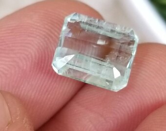 Natural good quality ring size faceted Aquamarine gem