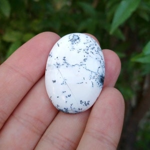 Natural good quality beautiful oval shape 41 carats dendritic opal cabochon