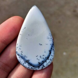 Natural top quality beautiful huge size pear shape 54 carats dendritic opal cabochon
