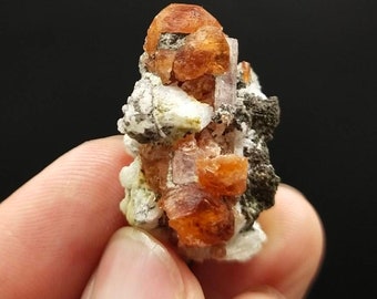 Spessartine Garnet Specimen with UV Apatite, Pakistan