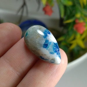 Natural fine quality beautiful 15 carats pear shape afghanite UV reactive cabochon