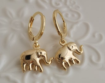 elephant hoop earrings