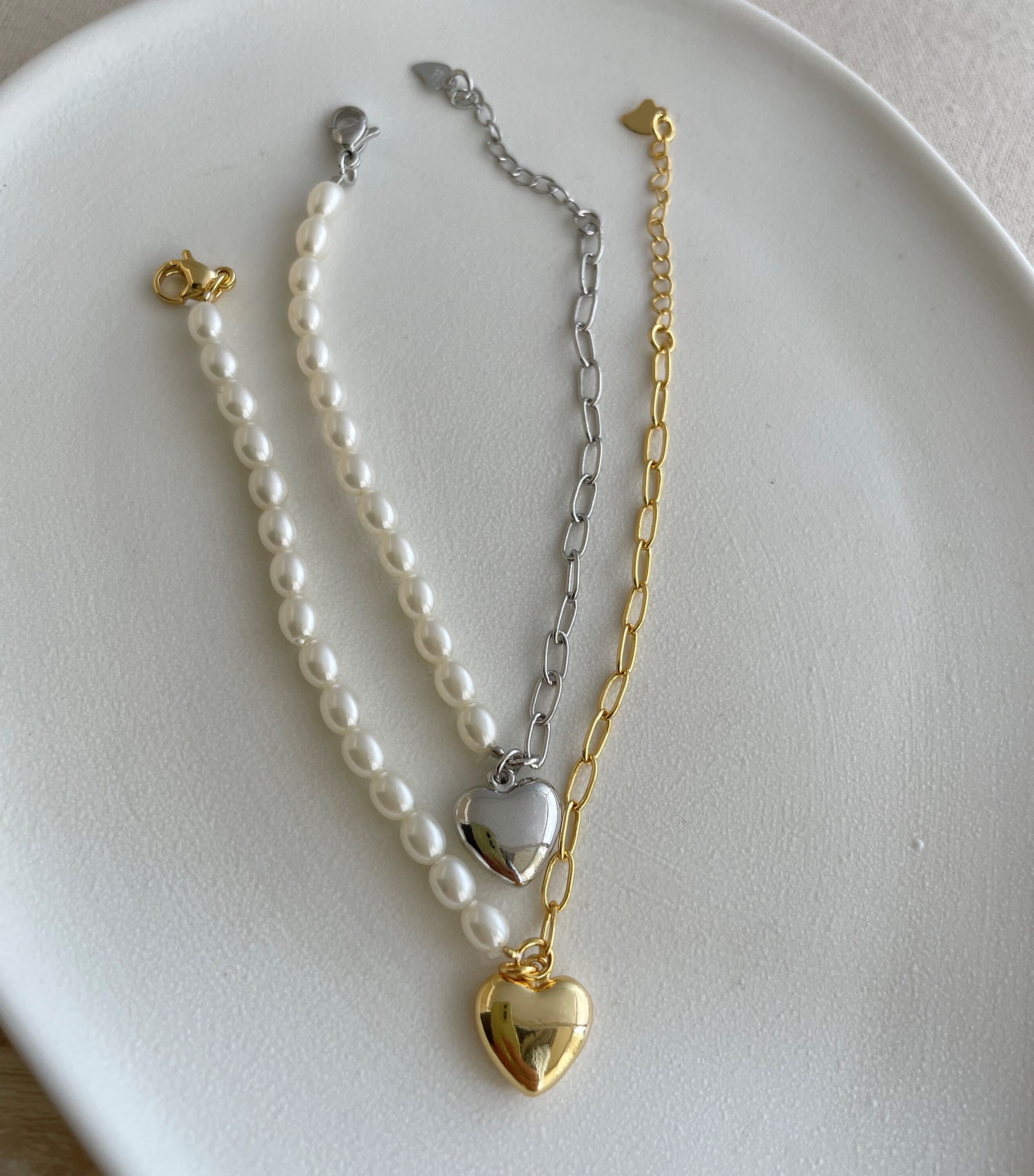 1 Piece / Heart Pearl Bracelet / 17cm3cm - Etsy