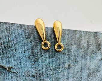 gold filled drop earrings findings, 9x3mm