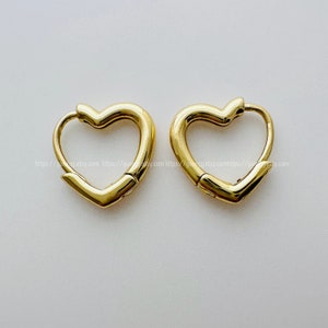 heart  hoops earrings , 1 pair ,  19mm