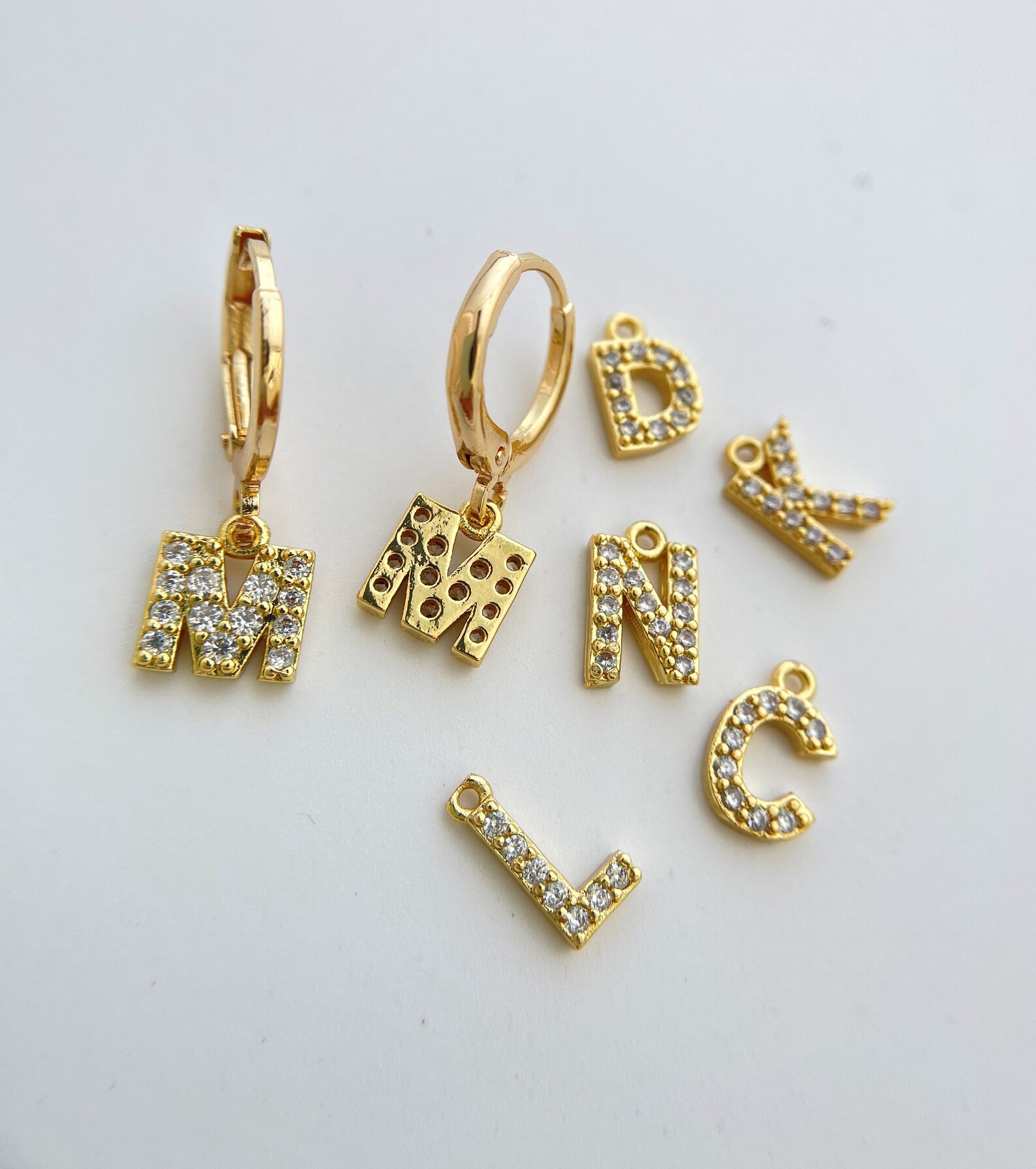 Gold Personalize Initial Letter Alphabet Hoop Earring Hoops Etsy