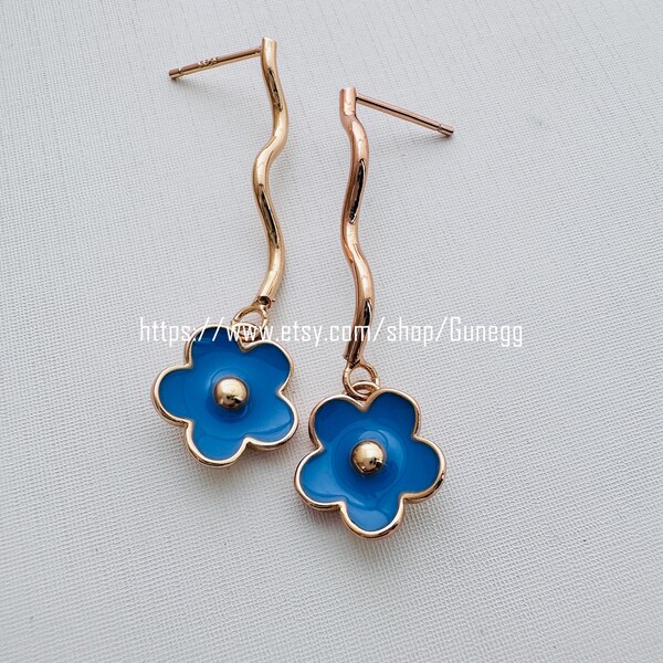 boucle d'oreille fleur d'or boucle d'oreille pendante boucles d'oreilles simples tous les jours/cadeau pour elle