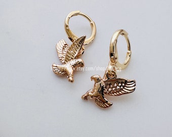 bird hoops, earrings, 1 pair, 25mm