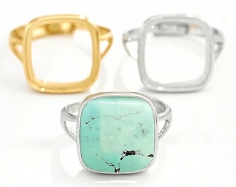 2pcs, Ring Settings, 14x14mm