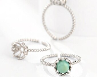2pcs, Ring Settings, 7mm