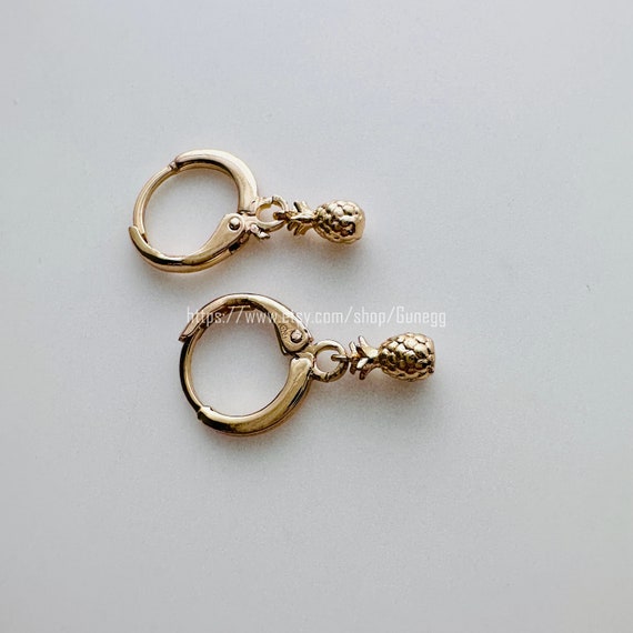 Gold Pineapple Hoop Earring Hoops Endless Huggies Dangle Simple