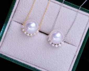 without pearl, with chain, necklace setting, 1 piece, chain 45cm, for 10mm bead