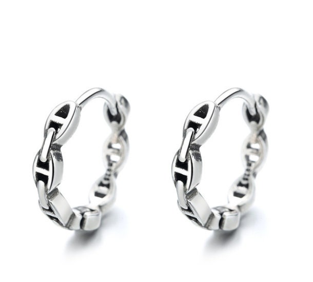 Sterling silver 14mm chain link hoop earring endless hoops Etsy