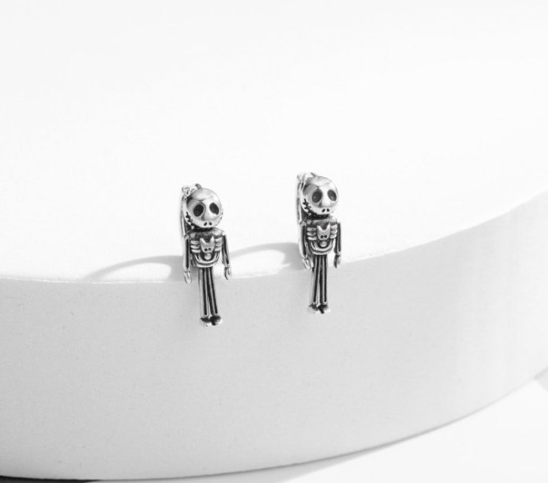 sterling silver skull hoop earring hoops endless huggies simple earrings everydaygift for her
