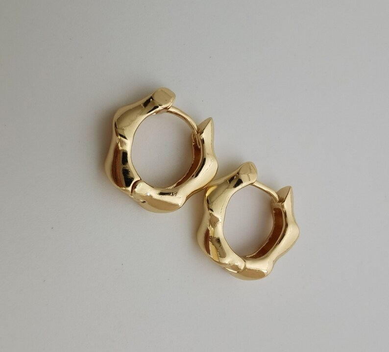 Gold Hoop Earring Endless Hoops Huggies Dangle Earring Simple Etsy