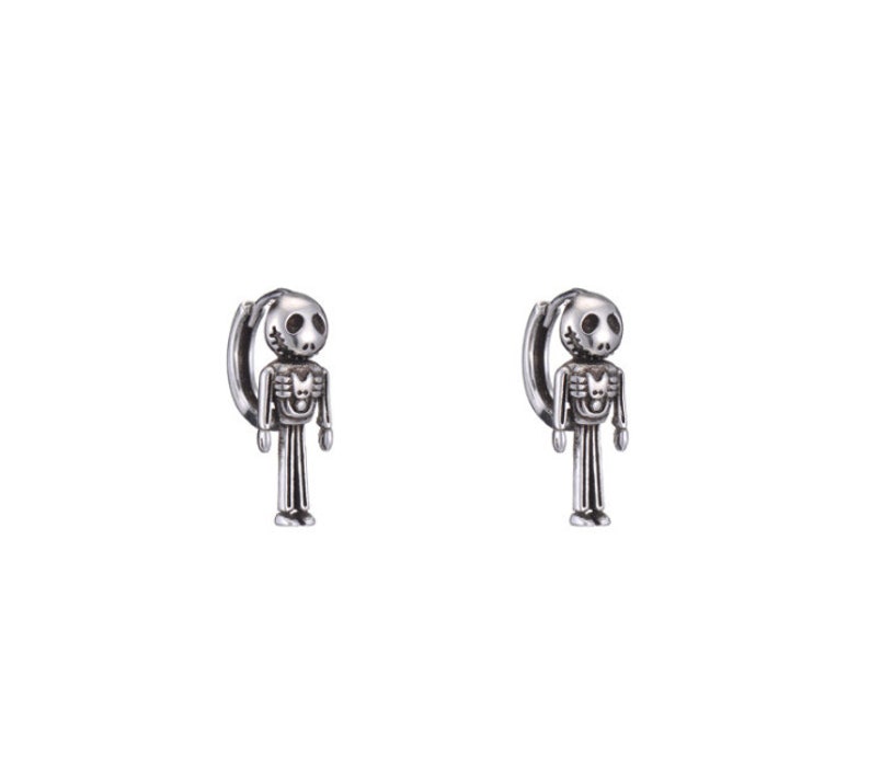 sterling silver skull hoop earring hoops endless huggies simple earrings everydaygift for her