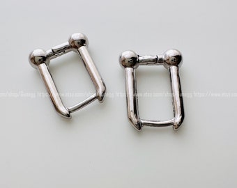 sterling silver 15mm geometry hoop earring endless hoops huggies simple earrings , 1 pair